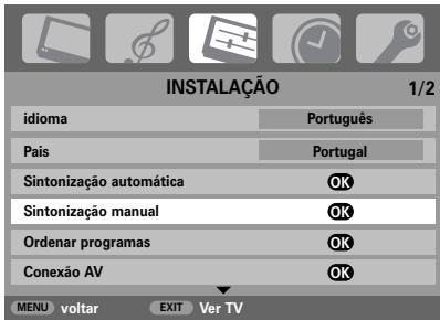 TOSHIBA 32WL56 - Sintonização manual - 1