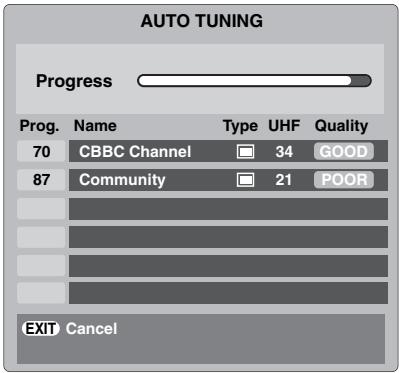 TOSHIBA AV505D - Tuning for the first time - 2