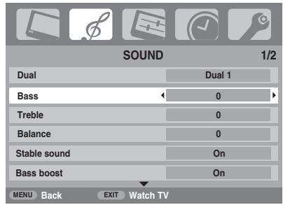 TOSHIBA AV505D - Bass, Treble and Balance - 1