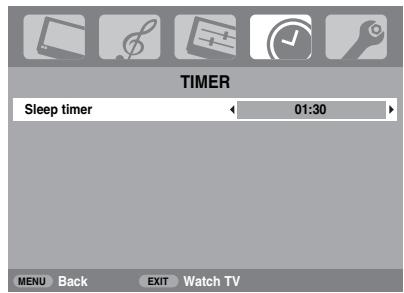 TOSHIBA AV505D - Press (MEND) and  to select the TIMER menu. - 1