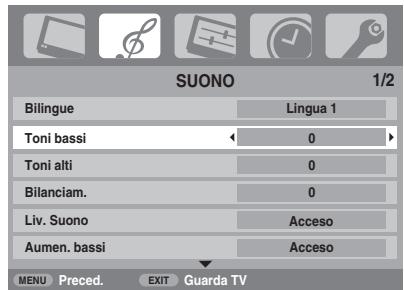 TOSHIBA AV505D - Toni bassi, Toni alte e Bilanciamento - 1
