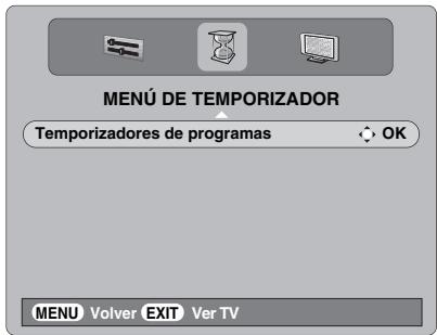 TOSHIBA AV505D - Pulse (MENU) y  para selectionar el menu MENU DE TEMPORIZADOR. - 1