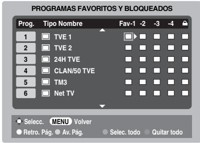 TOSHIBA AV505D - Selección de los programas favoritos - 1