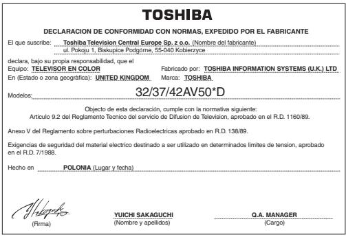 TOSHIBA AV505D - Para productos montados en Polonia - 1