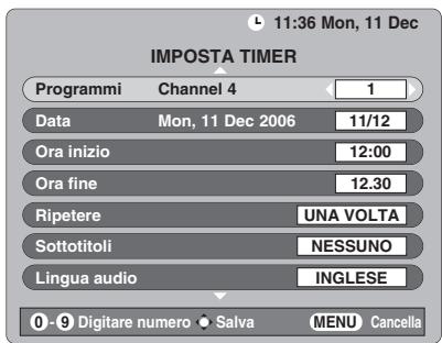 TOSHIBA AV505D - Programmazione timer - solo digitale - 2