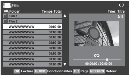 TOSHIBA VL-748 - Visionnage de fichiers video (sur le serveur DLNA CERTIFIED™ ou le périphérique USB) - 1