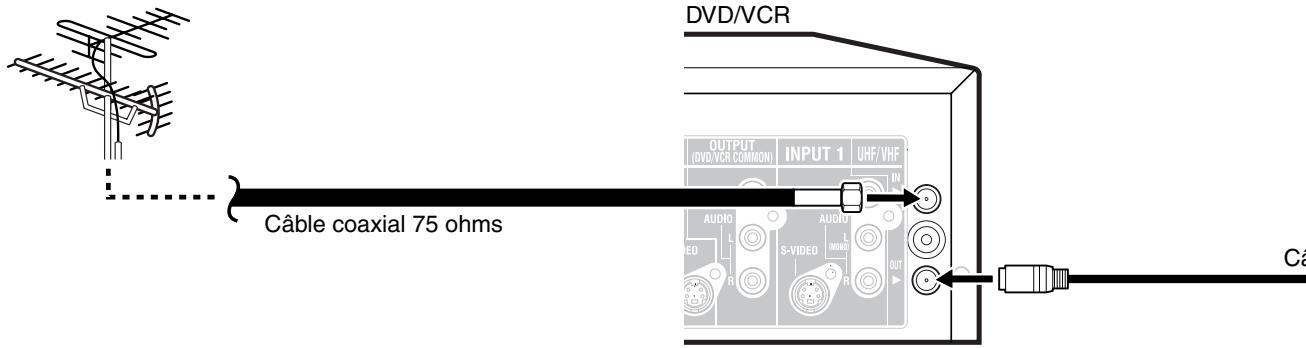 TOSHIBA D-VR6 - Raccordement de l'antenne au dvd/vcr - 1