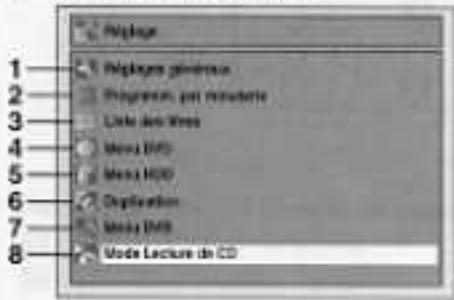 TOSHIBA RD-98DTKF - Menu principal - 1