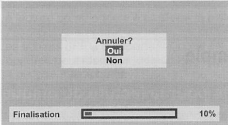 Annuler? Oui Non Finalisation 10%