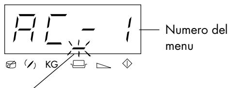 A E - 1 Numero del menu KG