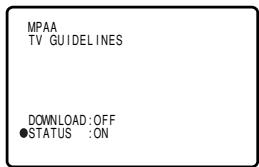 MPAA TV GUIDELINES DOWNLOAD:OFF ●STATUS :ON