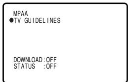 MPAA ●TV GUIDELINES DOWNLOAD :OFF STATUS :OFF