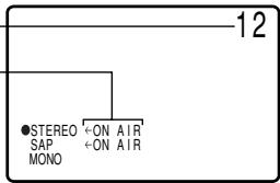 12 ●STEREO +ON AIR SAP MONO +ON AIR