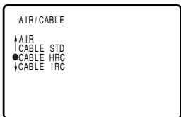 AIR/CABLE ↑AIR ↑CABLE STD ●CABLE HRC ↓CABLE IRC