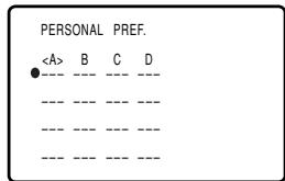 PERSONAL PREF. B C D ---- ---- ---- -- ---- ---- ---- -- ---- ---- ---- --