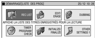 SHARP DV-HR300S/350S - Appuyez sur START MENU pour afficher l'écran "DÉMARRAGE". - 1