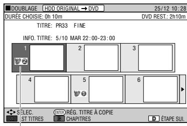 SHARP DV-HR300S/350S - Appuyez sur /  / pour selectionner le titre à copier, puis appuyez sur SET/ENTER. - 1