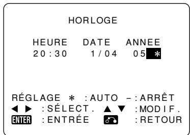 SHARP DV-HR300S/350S - Réglage automatique de l'horloge Appuyez sur / pour selectionner " _  *  " .Appuyez sur / pour passer entre I'etat marche/arrêt de l'horloge automatique (气 ^  气 est "MARCHE", - "est ARRÉT"). - 1