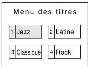 SHARP DV-HR300S/350S - Lecture par la sélection d'un titre sur le menu des titres - 1