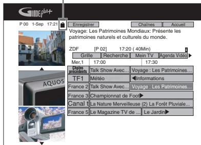 SHARP DV-HR400F - Blocage/déblocage de la fenêtre TV - 1