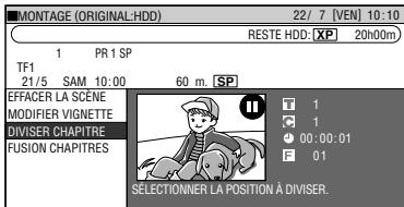 SHARP DV-HR400F - Appuyez sur / pour selec-tionner "DIVISER CHAPITRE", puis appuyez sur SET/ENTER. - 1