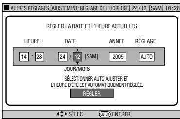 SHARP DV-HR400F - Entrez "JOUR", puis "MOIS" de la même façon qu'a l'étépe 5. Par exemple, pour le 25 décembre inscrite 24 et 12 respectivement. - 1