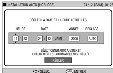 SHARP DV-HR400F - Puis, l'écran de réglage "HORLOGE" s'affiche automatiquement. - 1