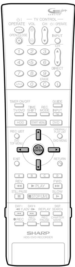 GENSTAR ○ | TV CONTROL — OPERATE VOL CH ○ OPERATE OPEN/CLOSE INPUT CH 1 2 3 4 5 6 DIRECT 7 8 9 ERASE 0 C i TIMER ON/OFF TIME GUIDE TV/DVD SHIFT MODE INPUT HDD START MENU DVD REC LIST ORIGINAL/ DVD TOP MENU DVD MENU SET/ENTER EXIT RETURN A B C D REV PLAY FWD STILL/PAUSE SLOW STOP/LIVE DAY— DAY+ SKIP F.ADV REPLAY SEARCH ● REC REC- REP CHAPTER STOP- PAUSE MARK SHARP HDD/DVD RECORDER