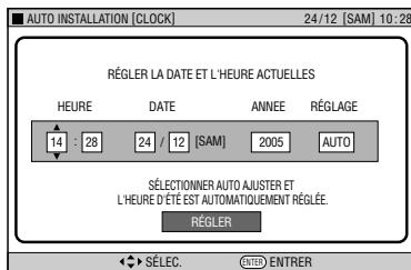 SHARP DV-HR400S/450S/480S - Puis, l'écran de réglage "CLOCK (HORLOGE)" s'affiche automatique. - 1