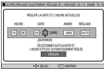 SHARP DV-HR400S/450S/480S - Entrez "JOUR", puis "MOIS" de la même façon qu'a l'étépe 5. Par exemple, pour le 25 décembre inscrite 24 et 12 respectivement. - 1