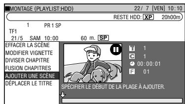 SHARP DV-HR400S/450S/480S - Appuyez sur /  / pour selectionner le titre (chapitre) a monter, puisappuyez sur SET/ENTER. - 1