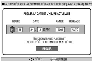 SHARP DV-HR480F - Inscrire "HEURE" à l'aide de ▲/▼. Appuyer sur SET/ENTER ou ▶ pour aller au cadre suivant. - 1