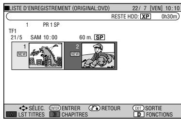 SHARP DV-HR480F - Lecture depuis LISTE ENR - 1