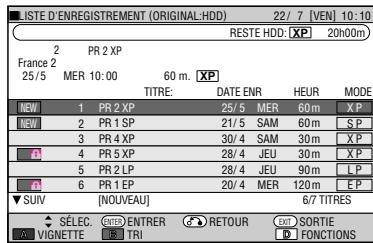 SHARP DV-HR480F - Appuyez sur REC LIST pour afficher l'écran "LISTE D'ENREGISTREMENT (VIGNETTE)." - 2