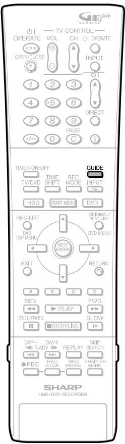 SHARP DV-HR480F - Le jour suivant, appuyez sur GUIDE pour vérifier que votre premier téléchargement de données a été effectué. - 1