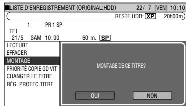 SHARP DV-HR480F - Appuyez sur ▲/▼ pour sélectionner "MONTAGE", puis appuyez sur SET/ENTER. - 1