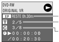 SHARP DV-HR480F - Vérification de la durée restante et des autres informations - 1