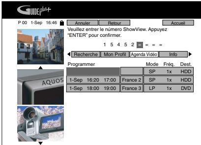 SHARP DV-HR480F - Appuyez sur les touches numériques pour entrer le numéro de programmation SHOWVIEW. - 1
