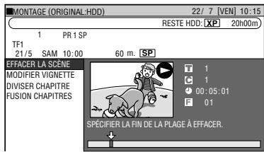 SHARP DV-HR480F - Lorsque vous atteignez la scène à effacer, appuyez sur SET/ENTER. - 1