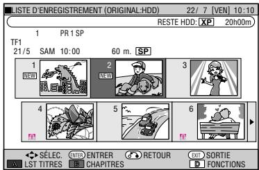 SHARP DV-HR480F - Appuyez sur ▲/▼/◄/► pour sélectionner le titre à monter, puis appuyez sur Bleu (D) (FONCTIONS). - 1