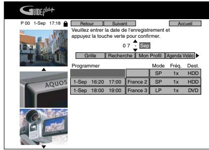 SHARP DV-HR480F - ① Appuyez sur ▲/▼/ ◀/► pour rentrer la date d'enregistrement. - 1
