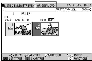 SHARP DV-HR480F - Passage à l'écran LISTE D'ENREGISTREMENT - 1