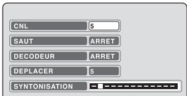 CNL 5 SAUT ARRET DECODEUR ARRET DEPLACER 5 SYNTONISATION -