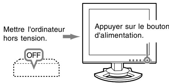 Mettre l'ordinateur hors tension. OFF Appuyer sur le bouton d'alimentation.