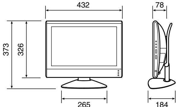 SHARP LL-171ME - Dimensioni (Unità: mm) - 1