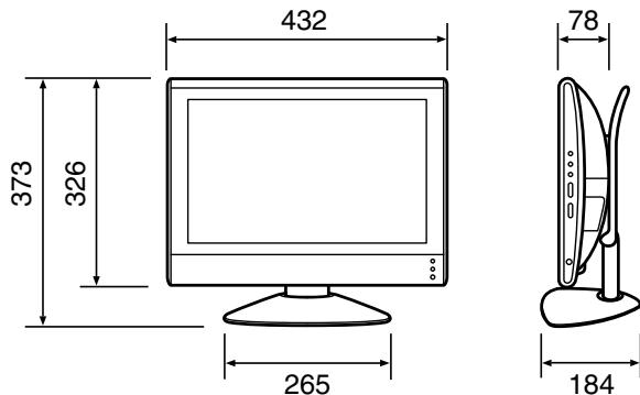 SHARP LL-171ME - Dimensions (Units: mm) - 1