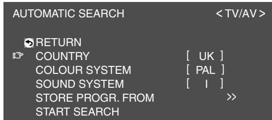 SHARP LL-171ME - Saving broadcast TV channels in the memory (AUTOMATIC SEARCH) - 5