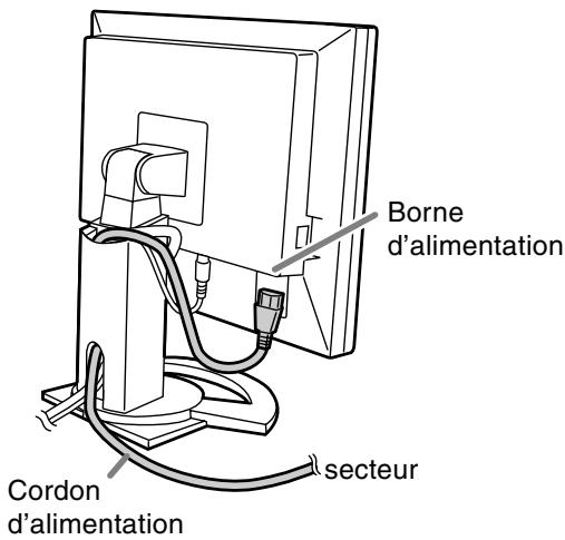 SHARP LL-T1520/1620 - Raccordement du moniteur à une source d'alimentation - 1