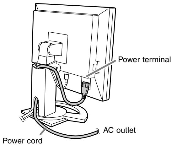 SHARP LL-T1520/1620 - Connecting the monitor to a power source - 1