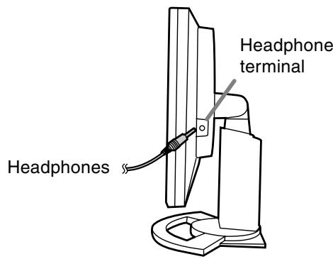 SHARP LL-T1520/1620 - Connection of headphones (commercially available) - 1